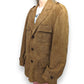 St Michael Brown Button Suede Leather Coat Jacket Women Size Large