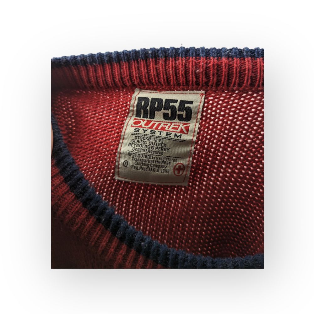 RP55 OUTREK Series Reynolds & Perry Vintage Red Sweater Jumper Men Size XL