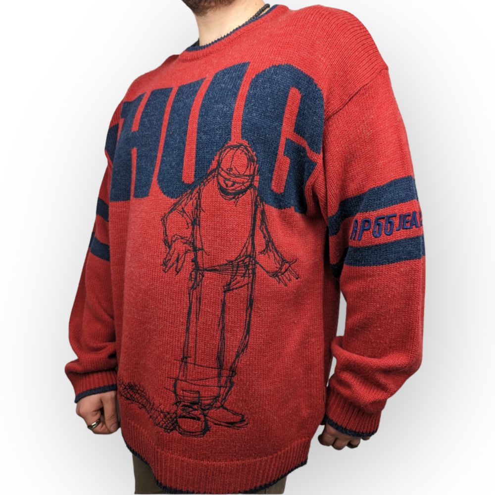 RP55 OUTREK Series Reynolds & Perry Vintage Red Sweater Jumper Men Size XL