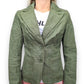 AWEAR Vintage Green Leather Blazer Jacket Women Size UK 8