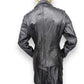 EL Vintage Black Real Leather Trench Coat Women Size UK 14