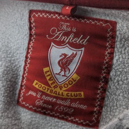 Liverpool FC This Is Anfield Vintage Grey Pullover Hoodie Men Size Large