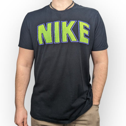 Nike Athletic Cut Black Cotton Short Sleeve T-shirt Men Size Large