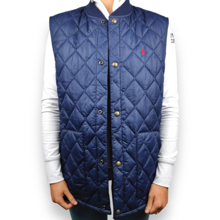 Polo Ralph Lauren Navy Quilted Gilet Jacket Body Warmer Waistcoat Women Size XL