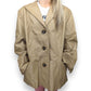 Jerry Lewis Vintage Beige Button Up Genuine Leather Long Coat Jacket Women XL