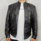 Framic Vintage Black Leather Motorcycle Biker Jacket Men Size XL
