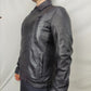 S'Oliver QS Vintage Black Leather Motorcycle Biker Jacket Men Size Large
