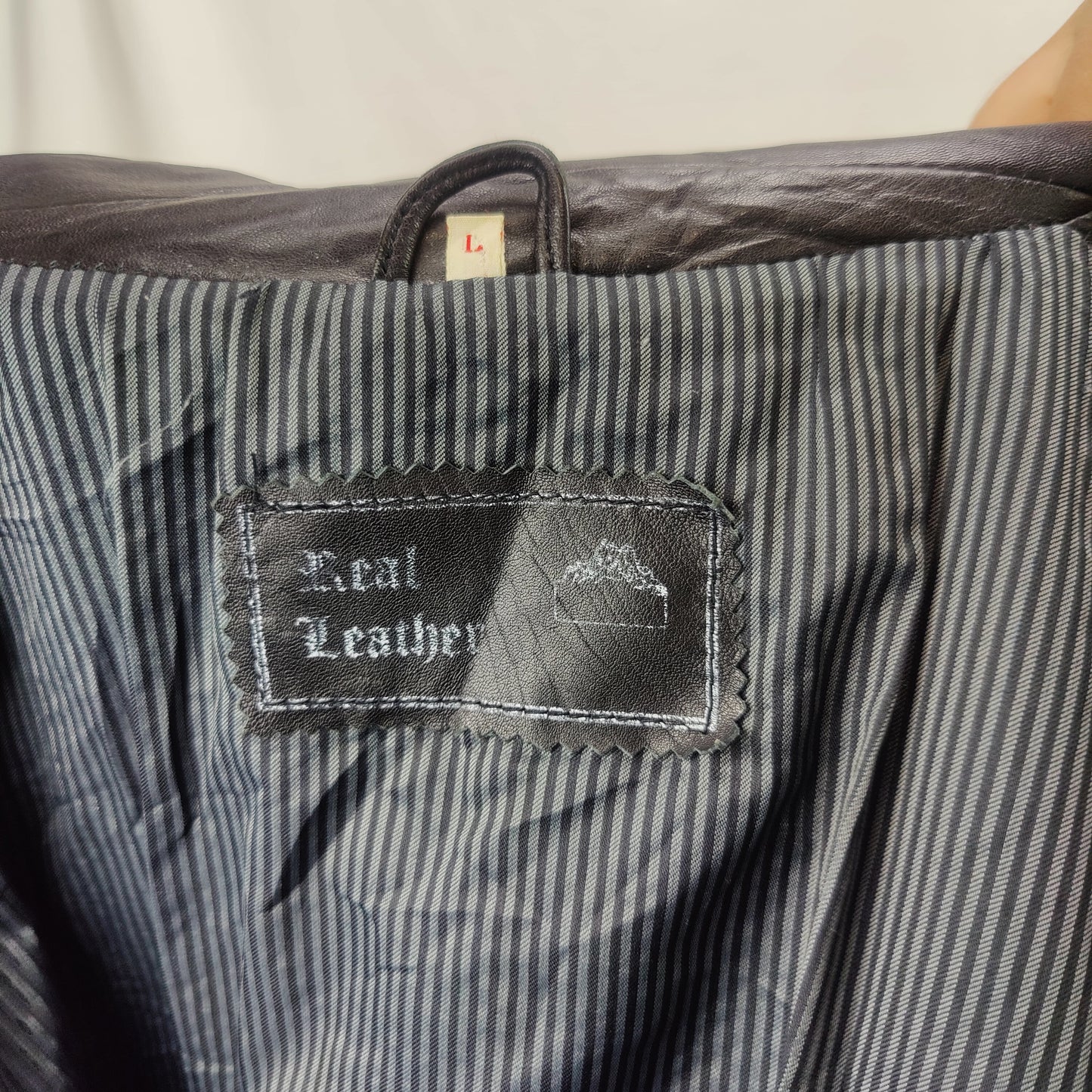 Real Leather Vintage Black Leather Motorcycle Jacket Men Size Large