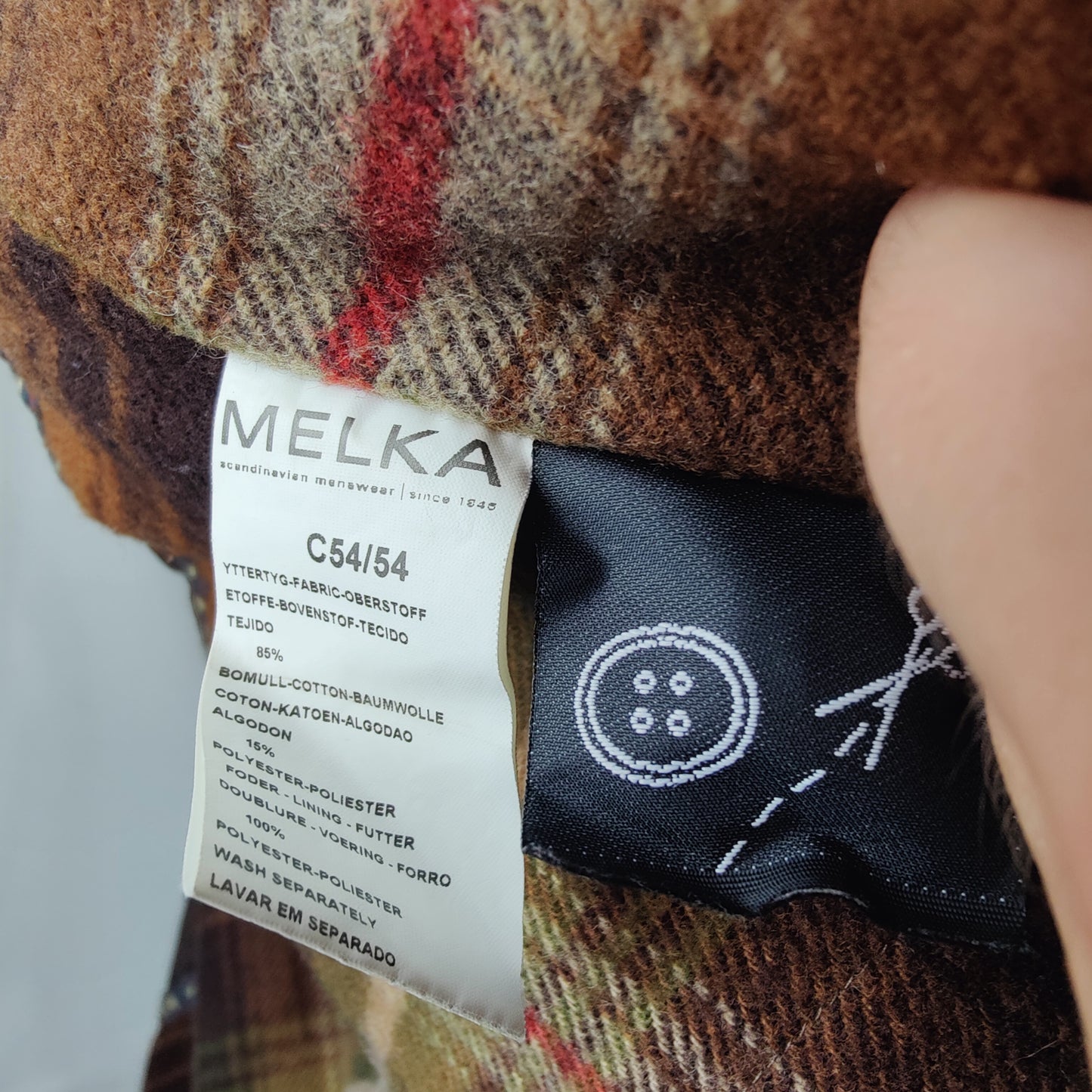 Melka Vintage Beige Tan Corduroy Pea Coat Jacket Men Size Large