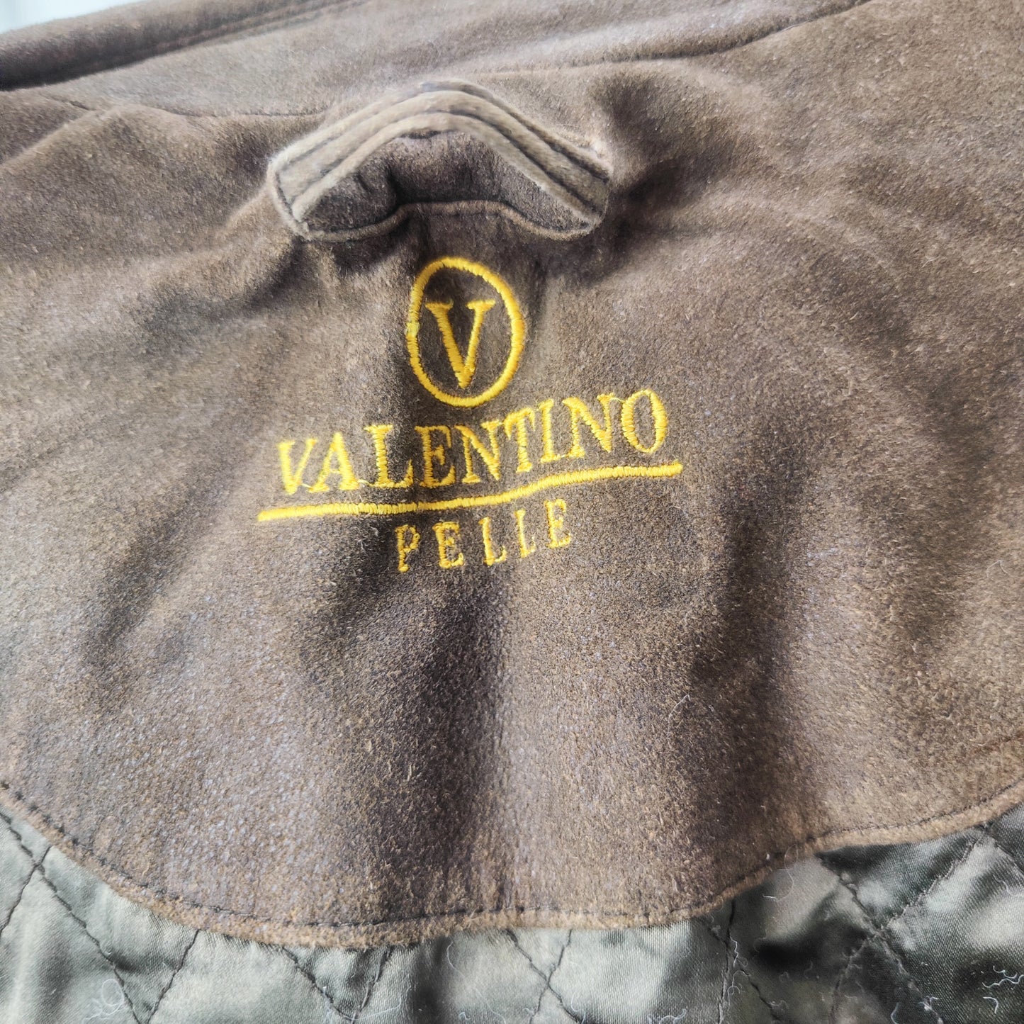 Valentino Vera Pelle Vintage Brown Leather Jacket Coat Men Size Medium