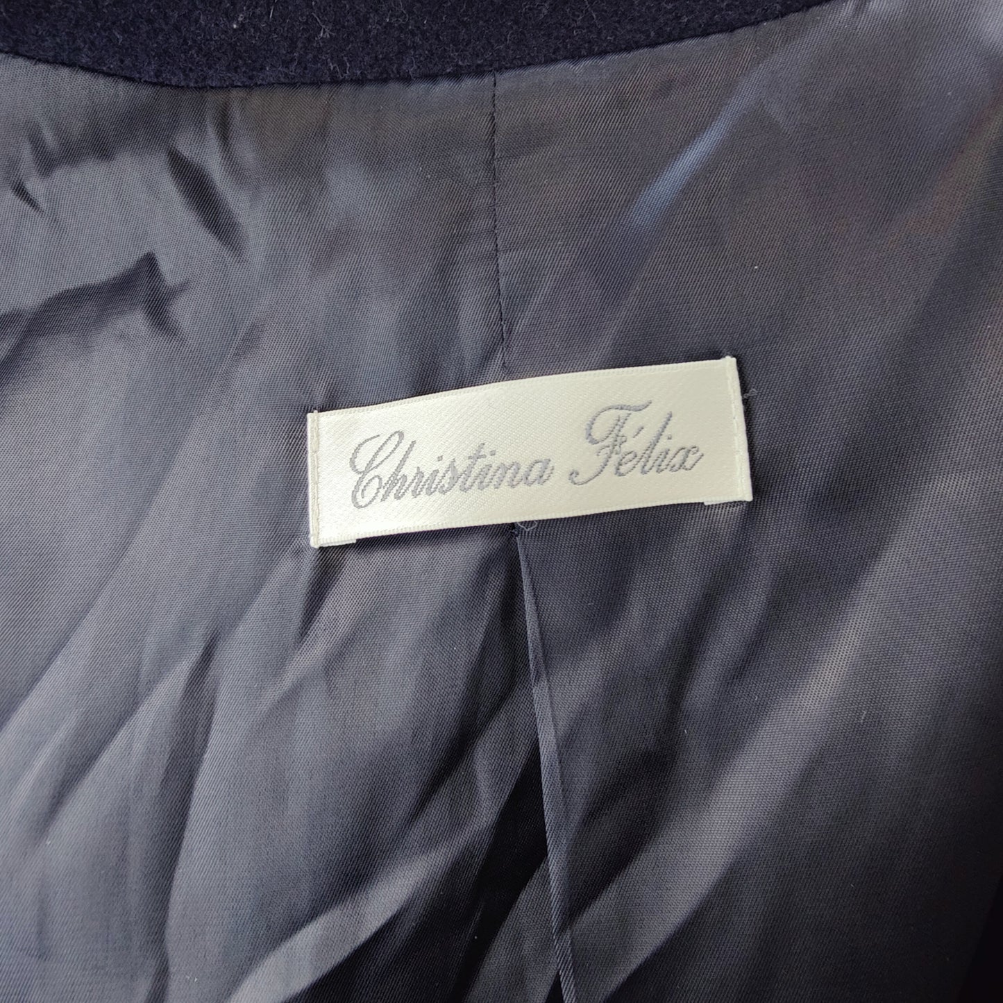 Christina Felix Vintage Purple Wool Cashmere Pea Coat Overcoat Women Size XL