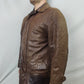 Hugo Boss Vintage Brown Leather Jacket Coat Men Size Large