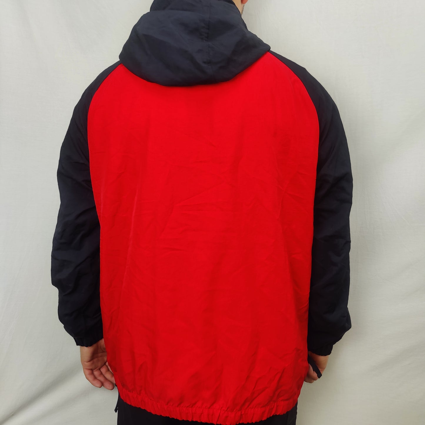 Nike Air Red Black Half Zip Anorak Windbreaker Jacket Men Size Large
