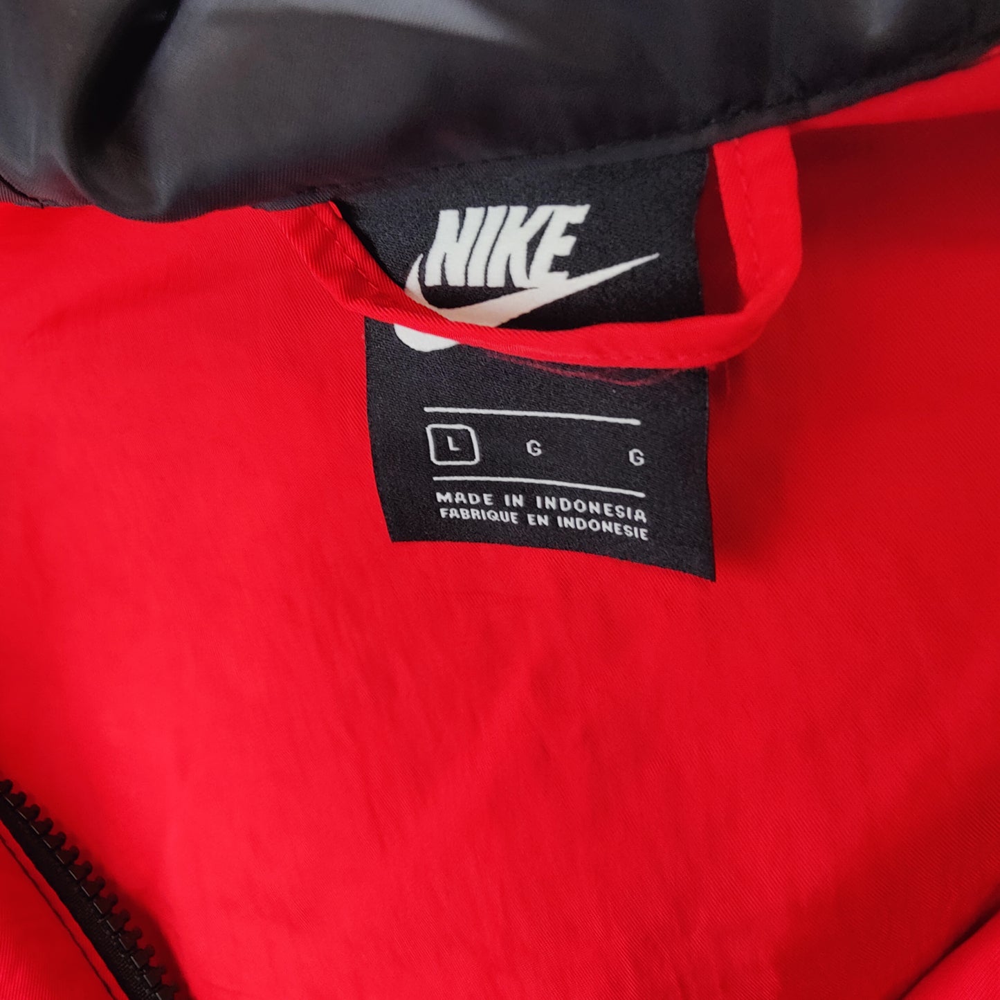 Nike Air Red Black Half Zip Anorak Windbreaker Jacket Men Size Large