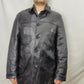 Remus Uomo Black Long Leather Jacket Coat Men Size XL