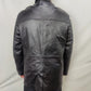 Remus Uomo Black Long Leather Jacket Coat Men Size XL