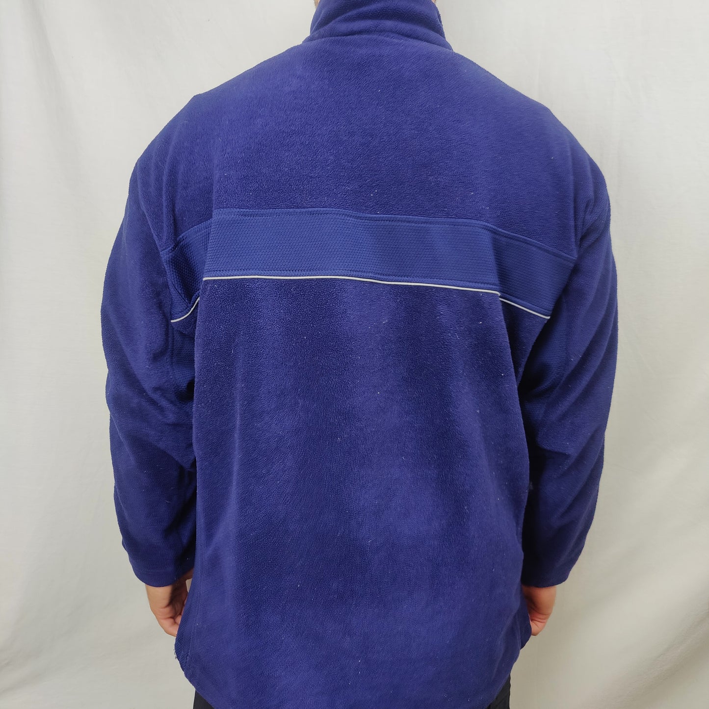 Adidas Vintage Blue Half Zip Fleece Jumper Sweatshirt Men Size Large