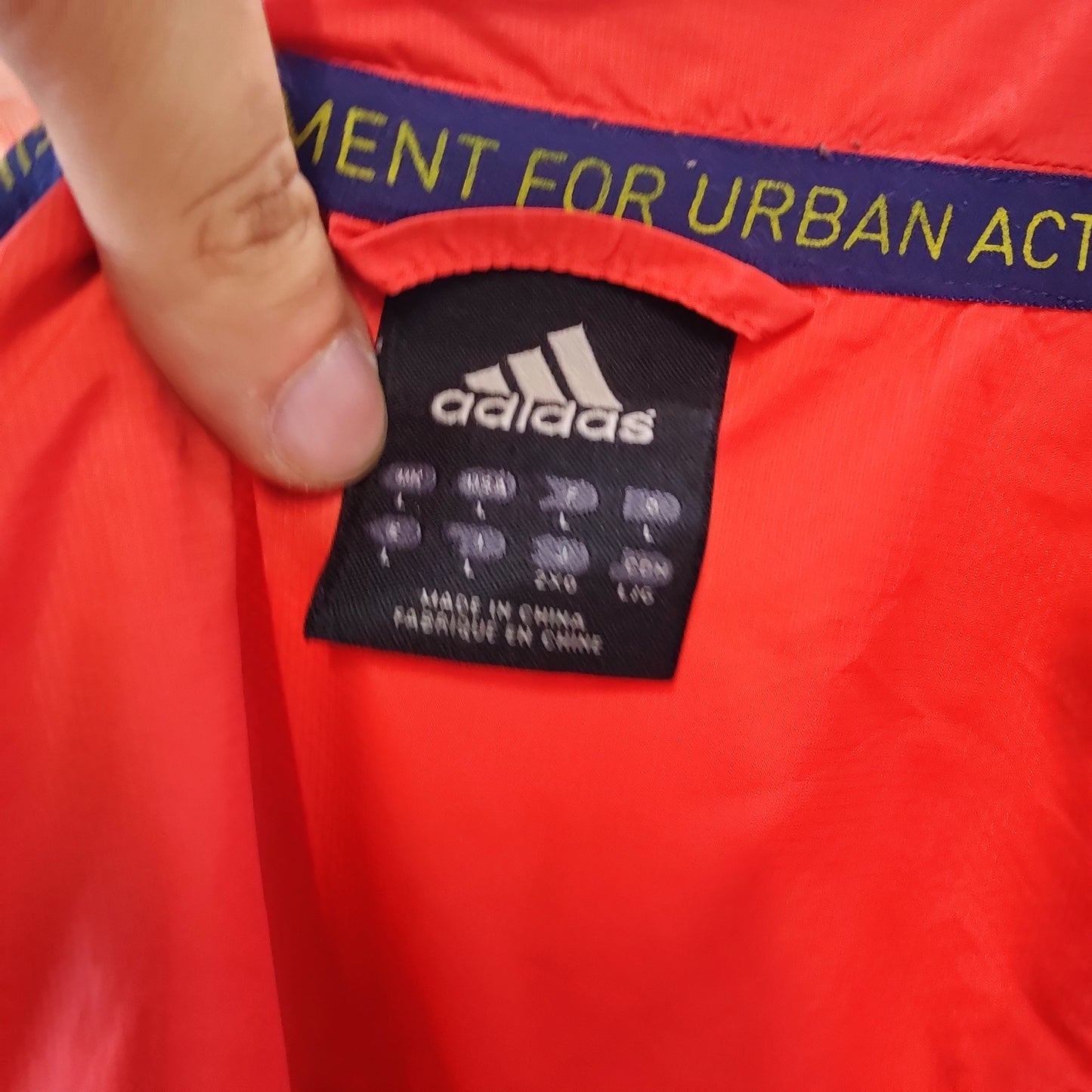 Adidas Red Lightweight Windbreaker Jacket Men Size Large