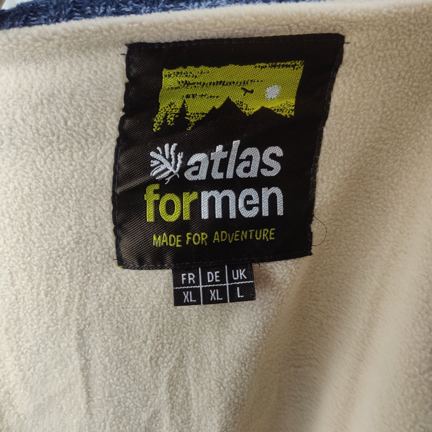 Atlas Mottled Blue Fleece Lined Knitted Jacket Men Size Large