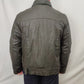 Scotch and Soda Vintage Green Leather Motorcycle Biker Jacket Men Large