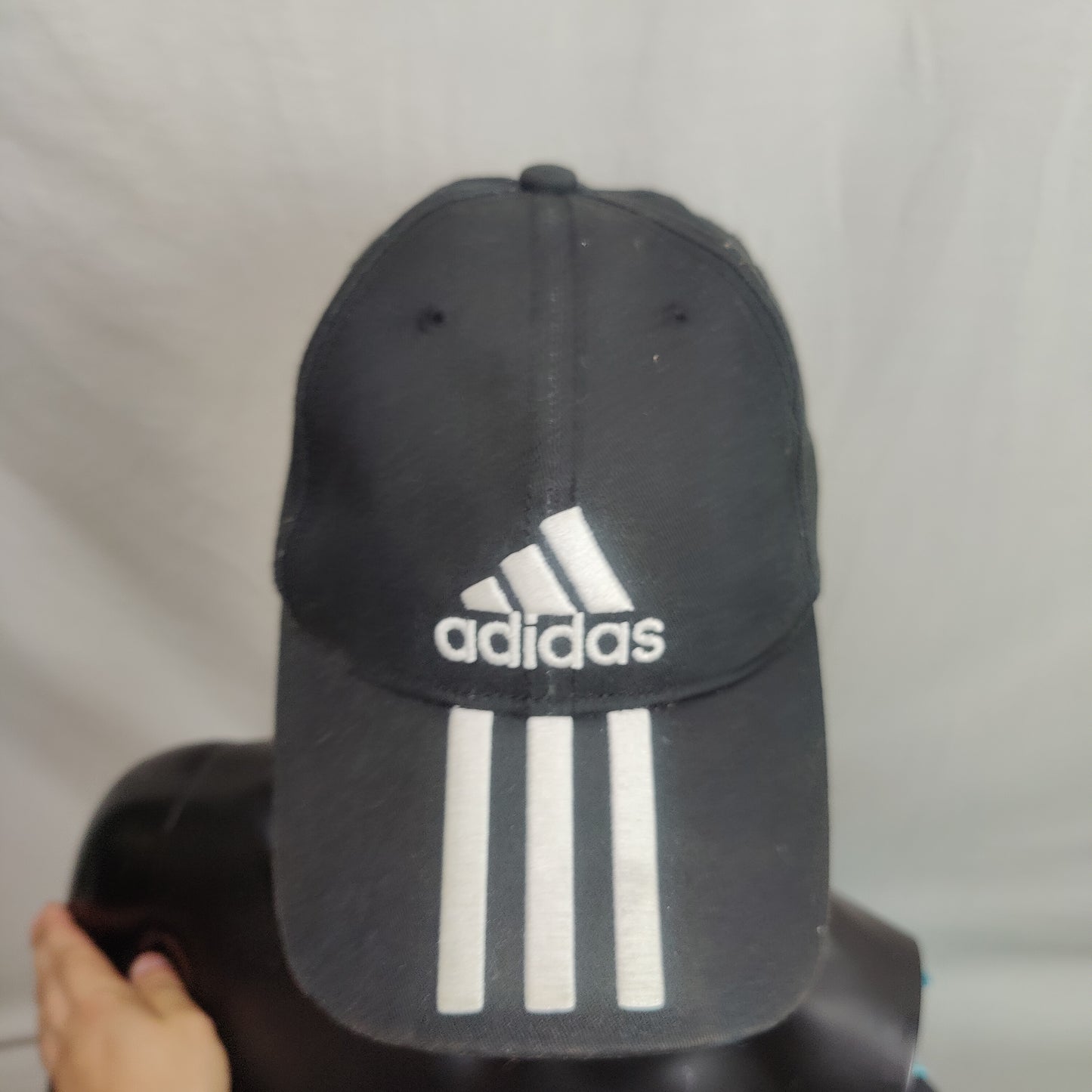 Adidas Black Embroidered Baseball Cap Hat Men One Size