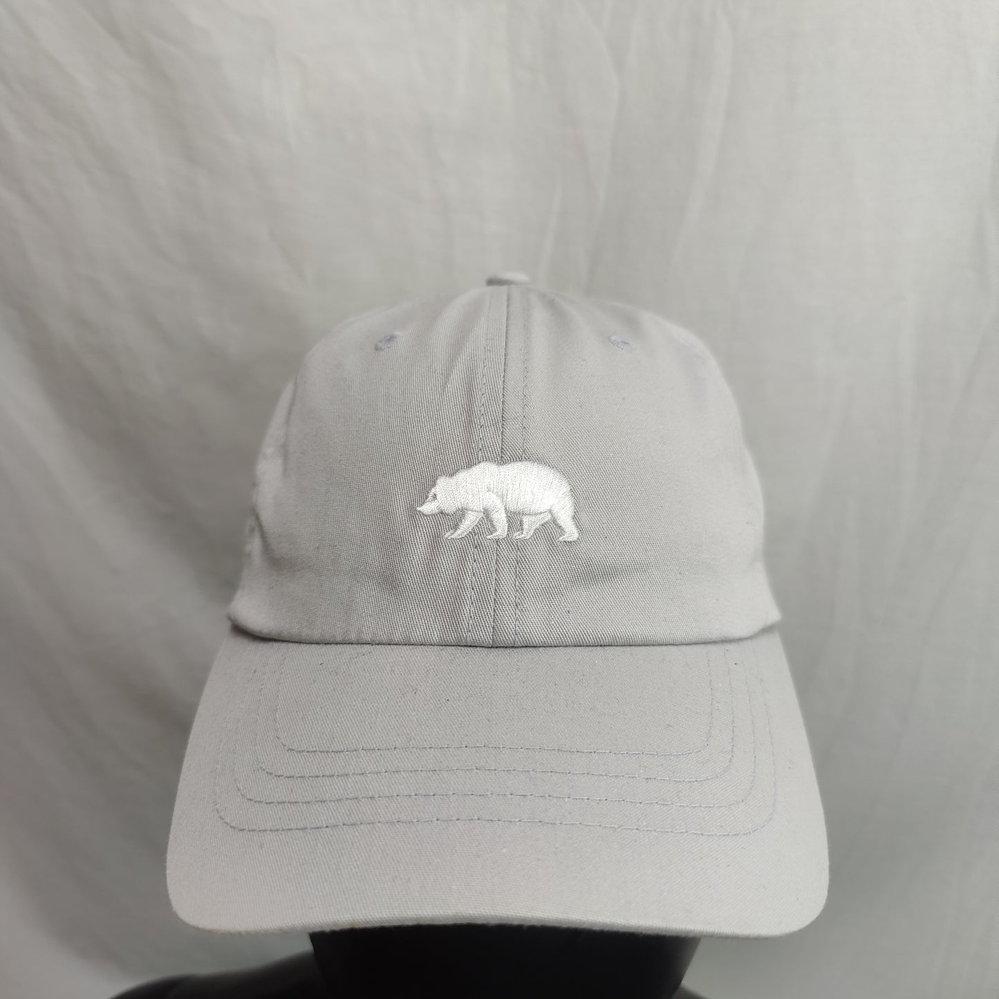 The North Face Grey Embroidered Bear Baseball Cap Hat Men One Size