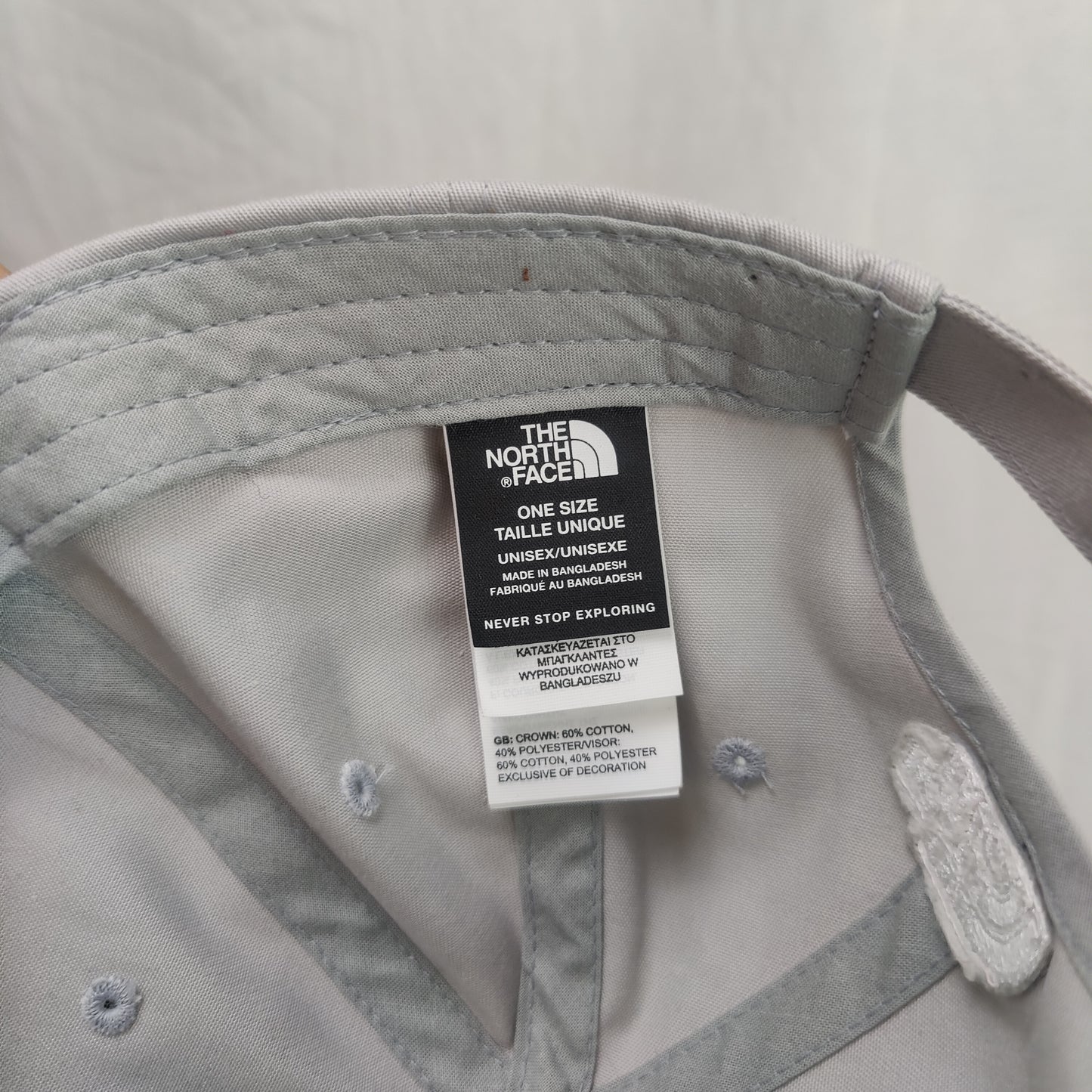 The North Face Grey Embroidered Bear Baseball Cap Hat Men One Size