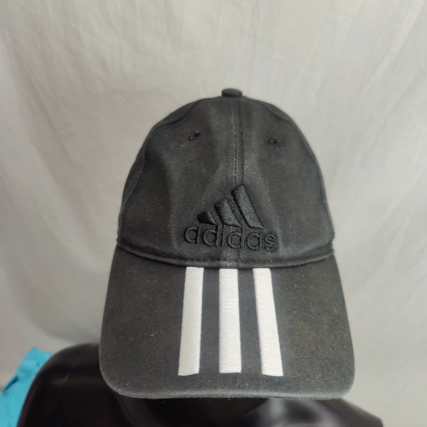 Adidas 3 Stripes Embroidered Black Baseball Cap Hat Men One Size