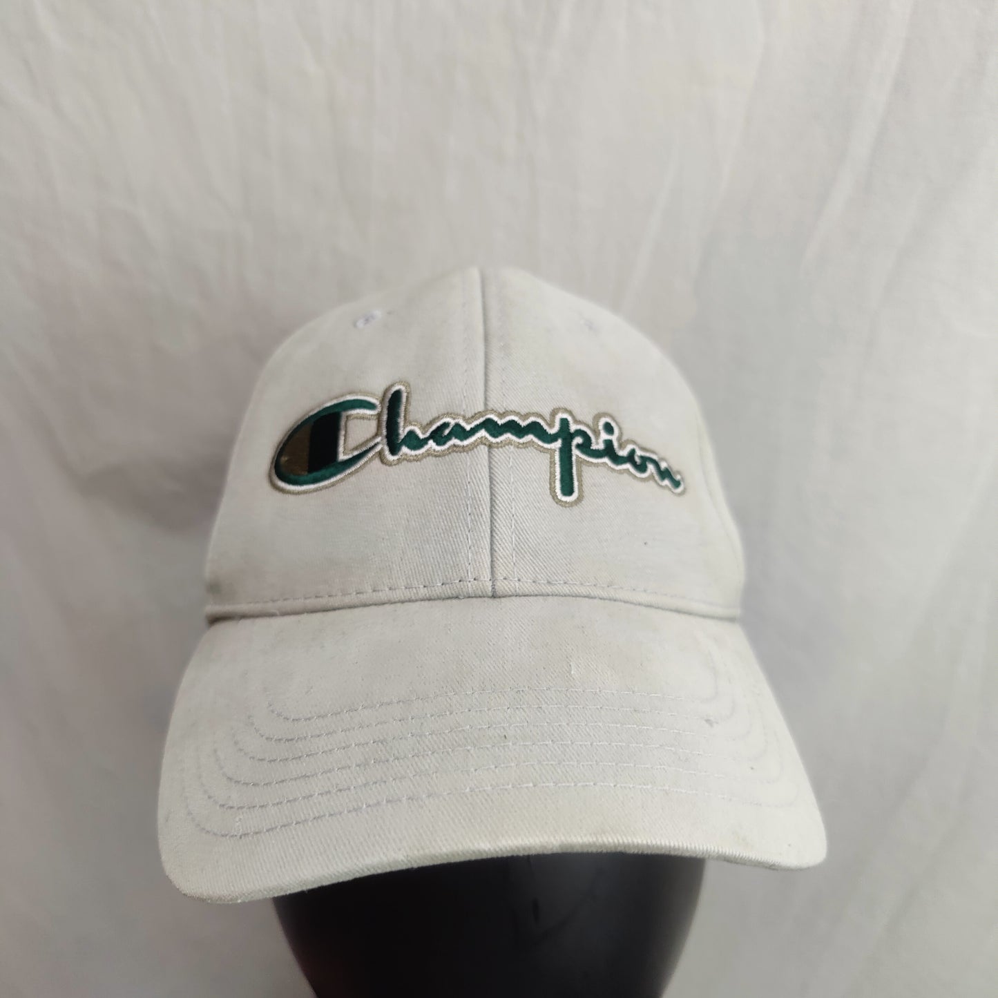 Champion Vintage White Embroidered Baseball Cap Hat Men One Size