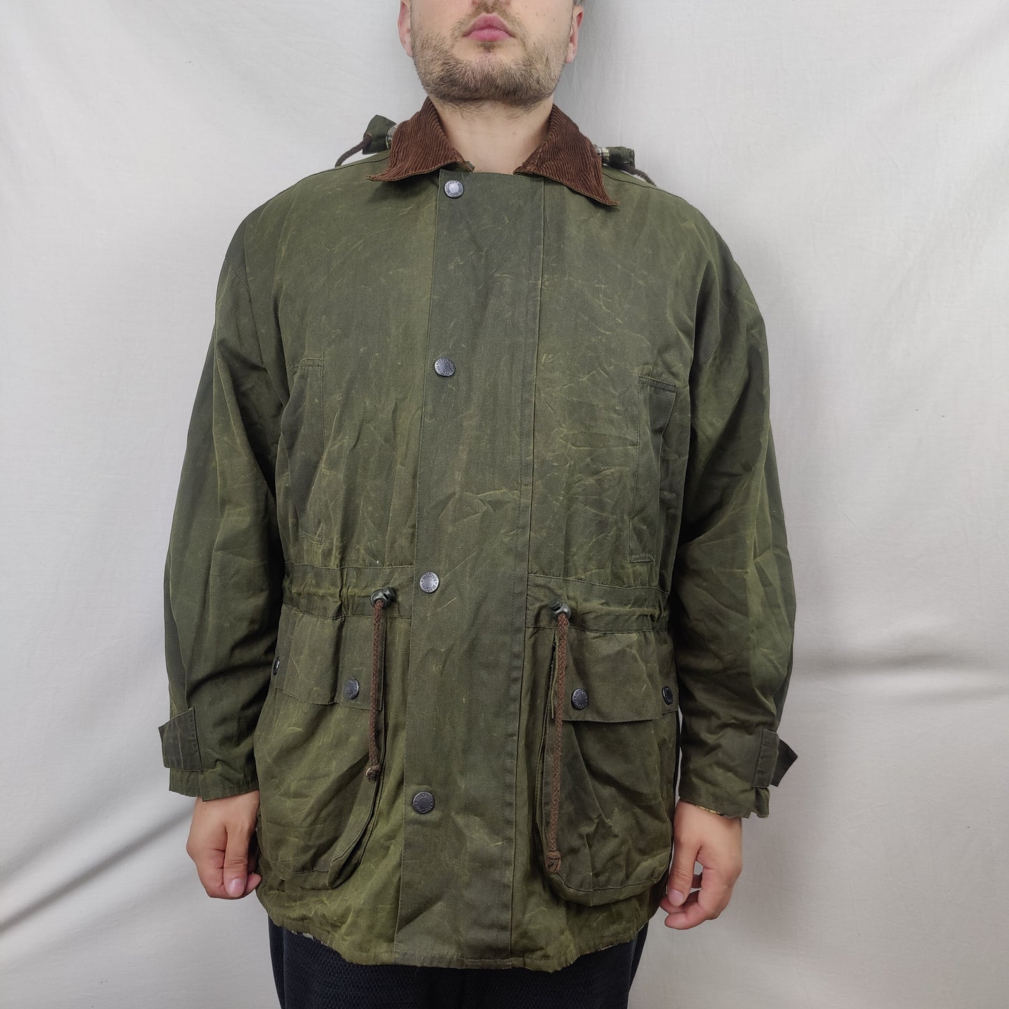 MC Orvis Vintage Wachs-Wetterjacke Green Waxed Hunting Fishing Jacket Men Medium