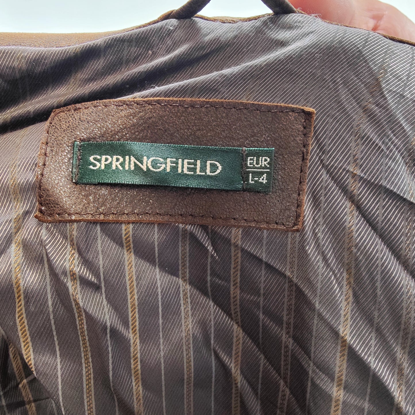 Springfield Vintage Brown Goat Leather Blazer Jacket Men Size Large