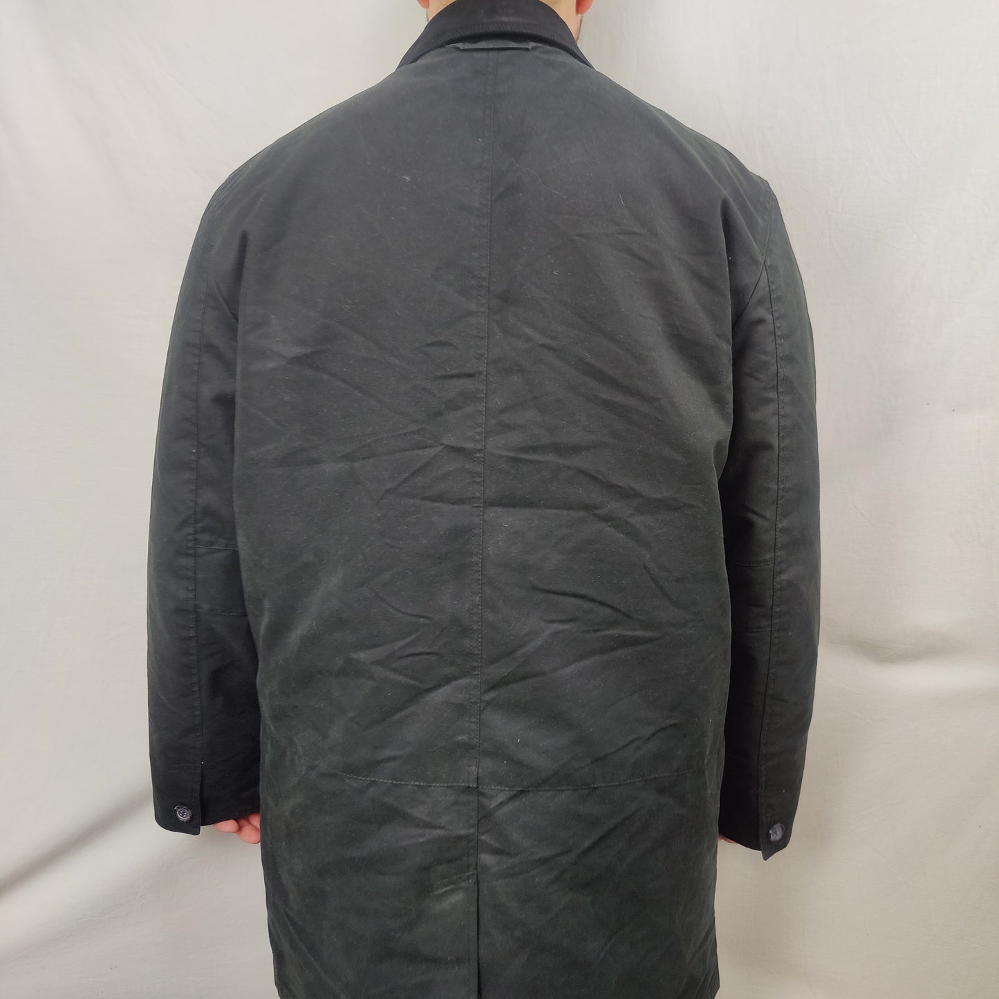 Brook Taverner Black Long Pea Coat Jacket Overcoat Men Size Large