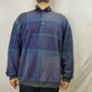 Tenson Blue Checkered Fleece Collared Jumper Men Size XL