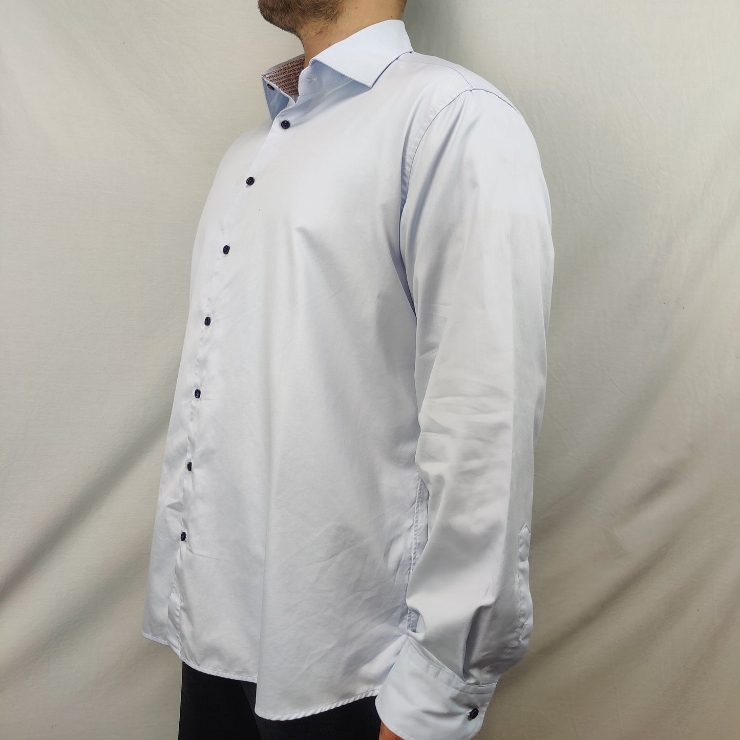 Stenströms Light Blue Long Sleeve Cotton Shirt Men Size XL