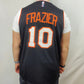 New York Knicks 10 Frazier NBA Champion Black Jersey Shirt Men Size Large