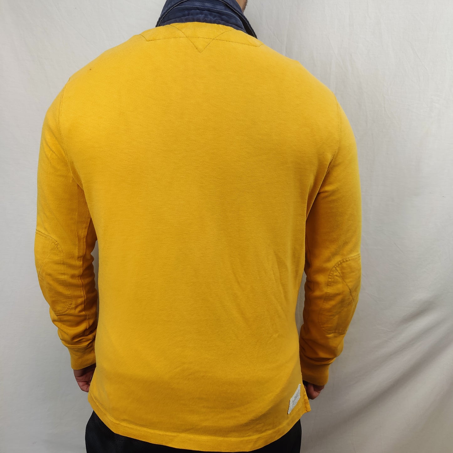 Tommy Hilfiger Vintage Yellow Long Sleeve Polo Shirt Men Size Large