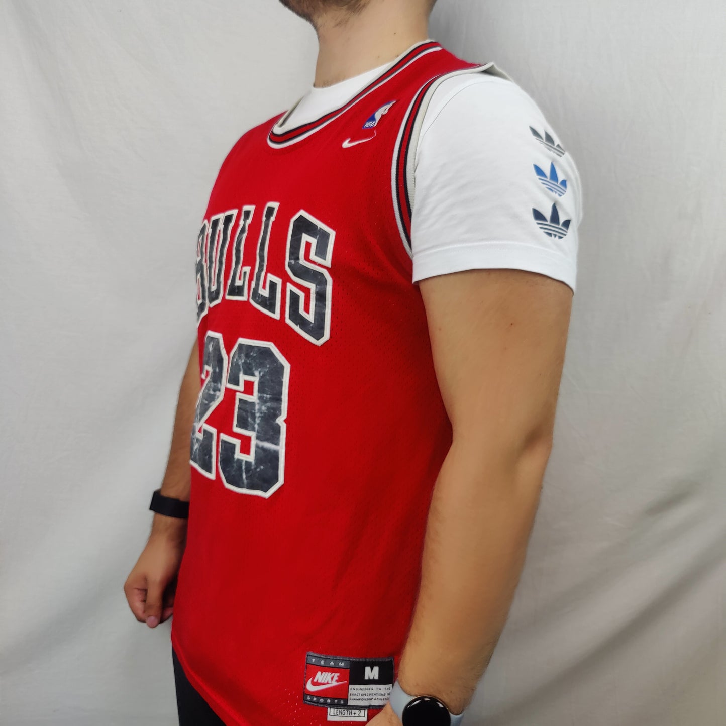 Nike Vintage Chicago Bulls NBA Red Jordan 23 Basketball Jersey Shirt Men Medium