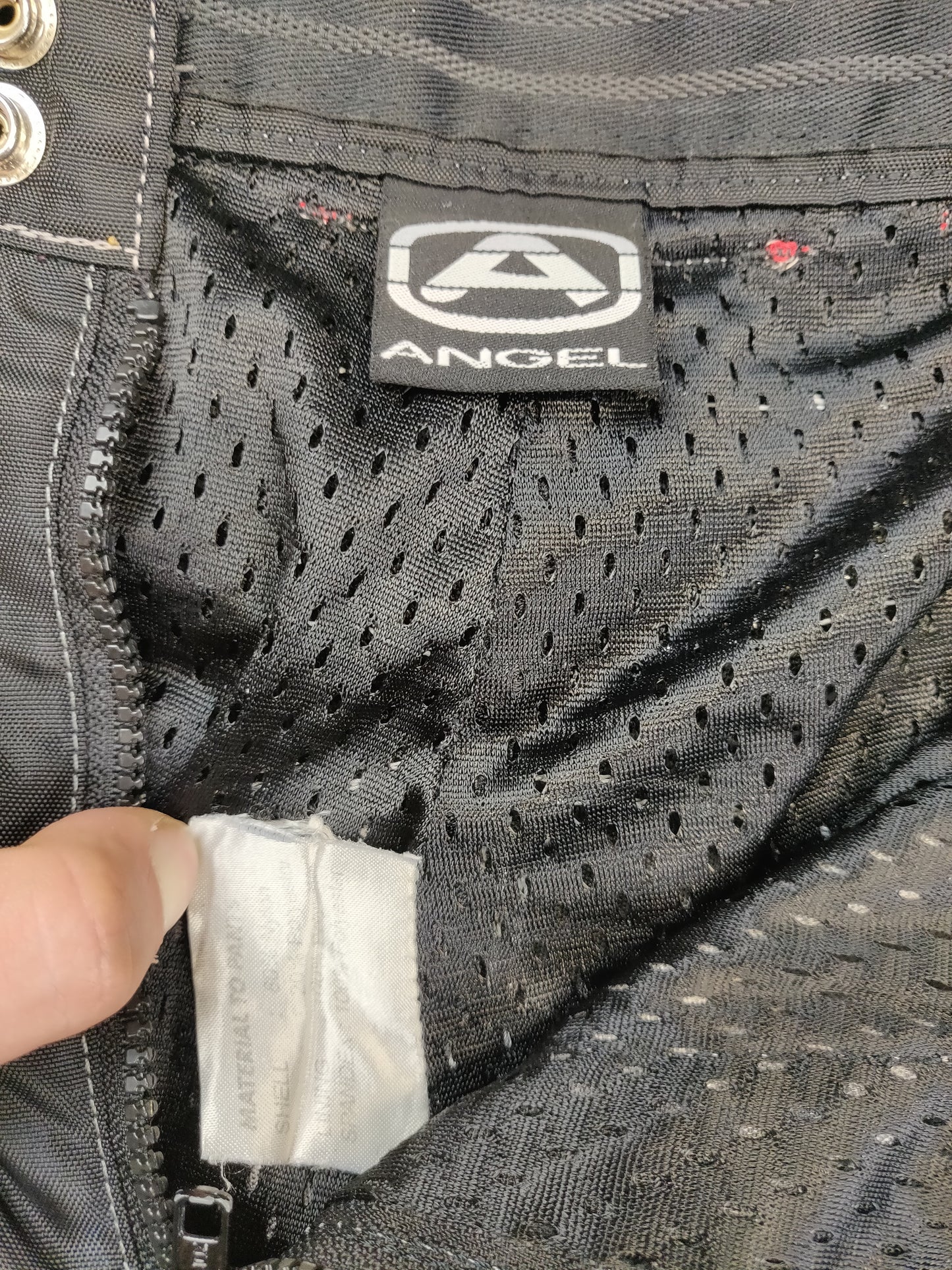 Angel Black Textile Padded Motorcycle Trousers Men Medium W34/L30