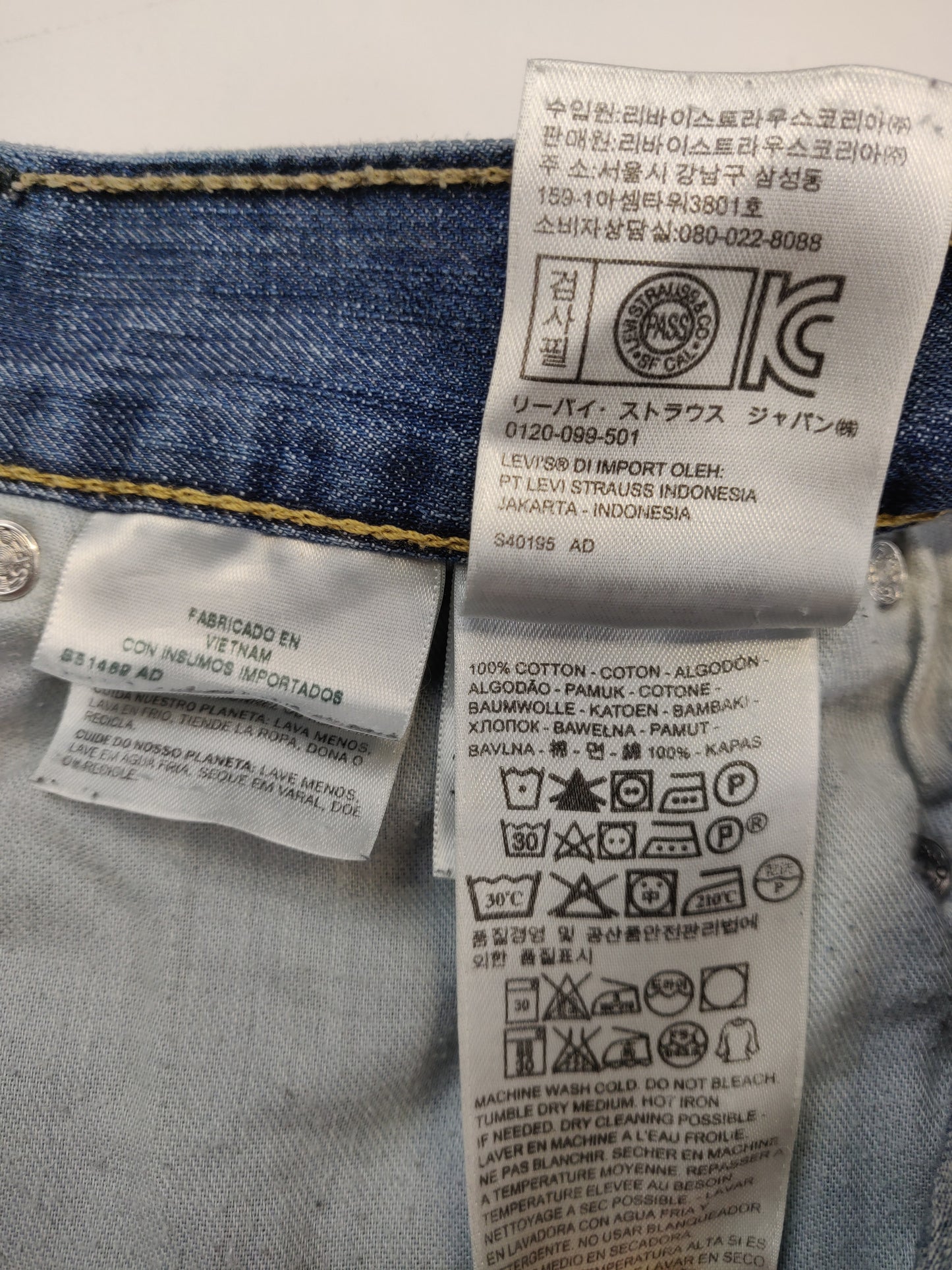 Levi's 514 Blue Stonewash Regular Straight Jeans Men Size W36/L32