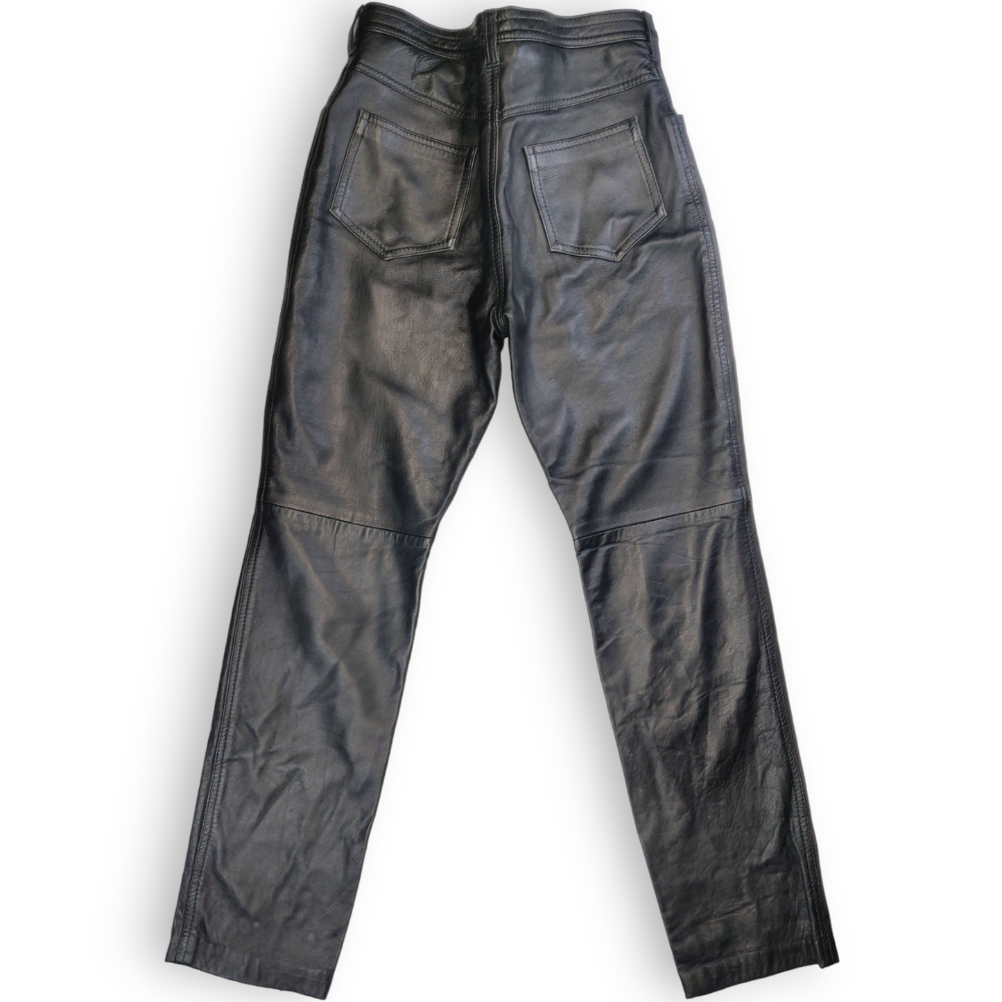 Sardar Vintage Black Leather Biker Trousers Women Size UK 14