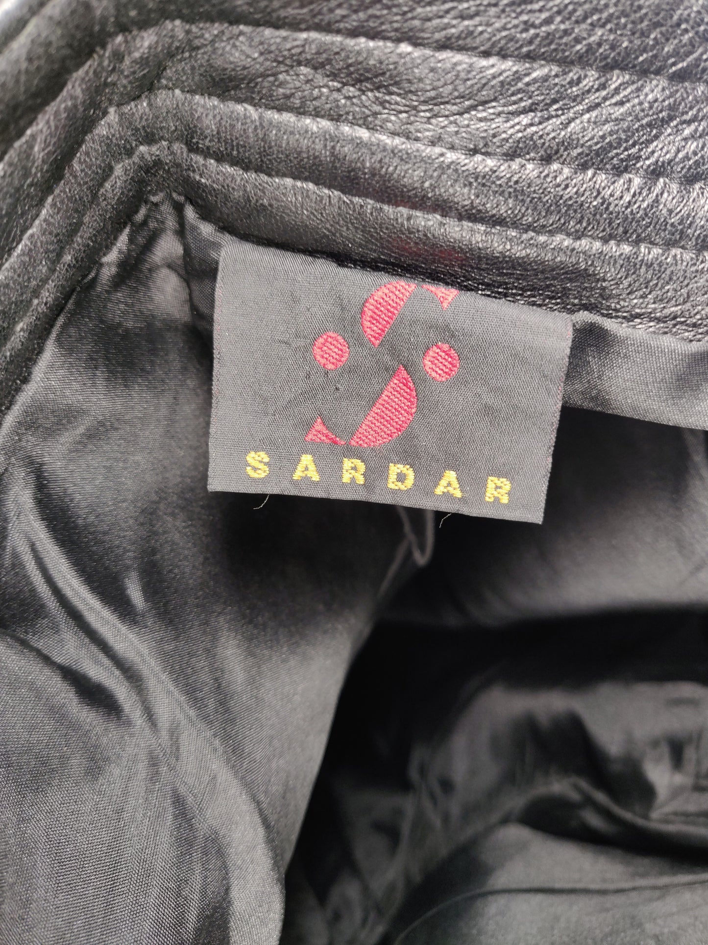 Sardar Vintage Black Leather Biker Trousers Women Size UK 14