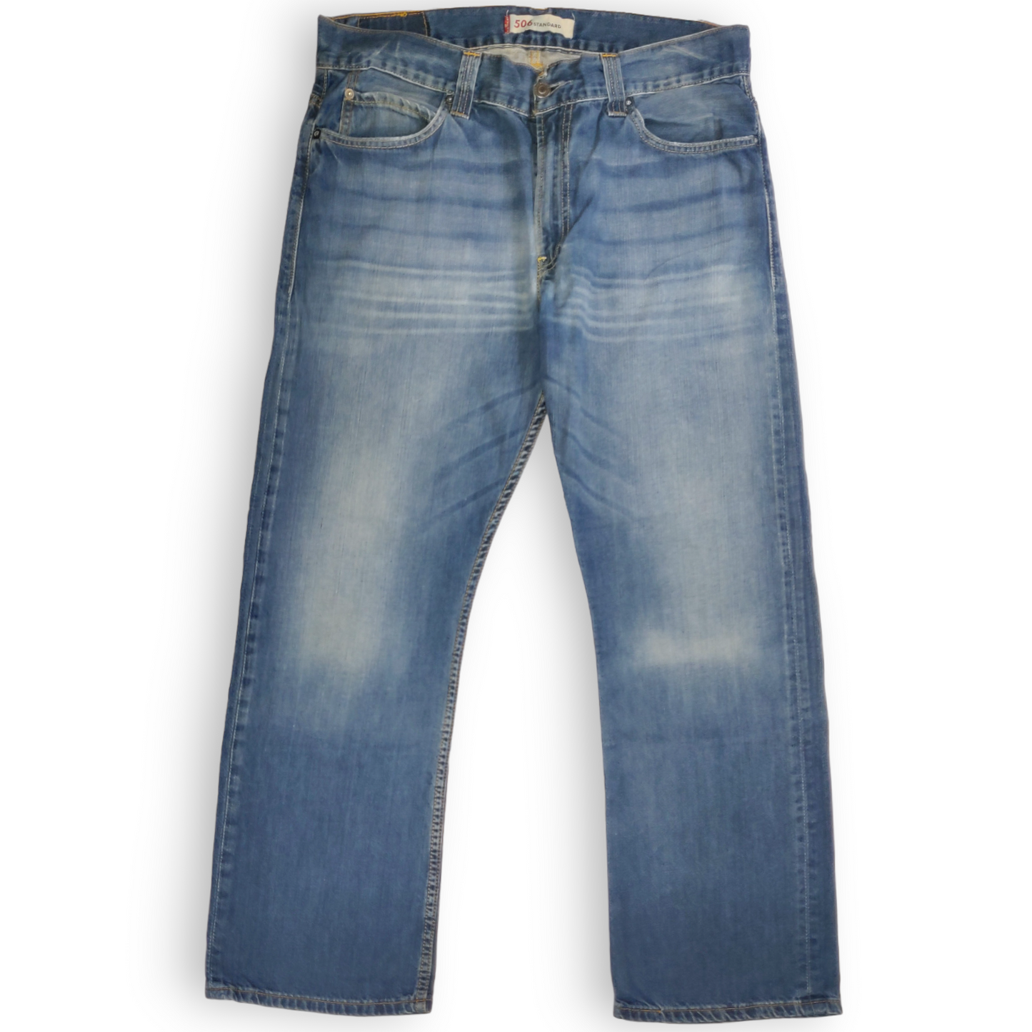 Levi's 506 Blue Standard Fit Straight Leg Zip Fly Jeans Men Size W36/L30