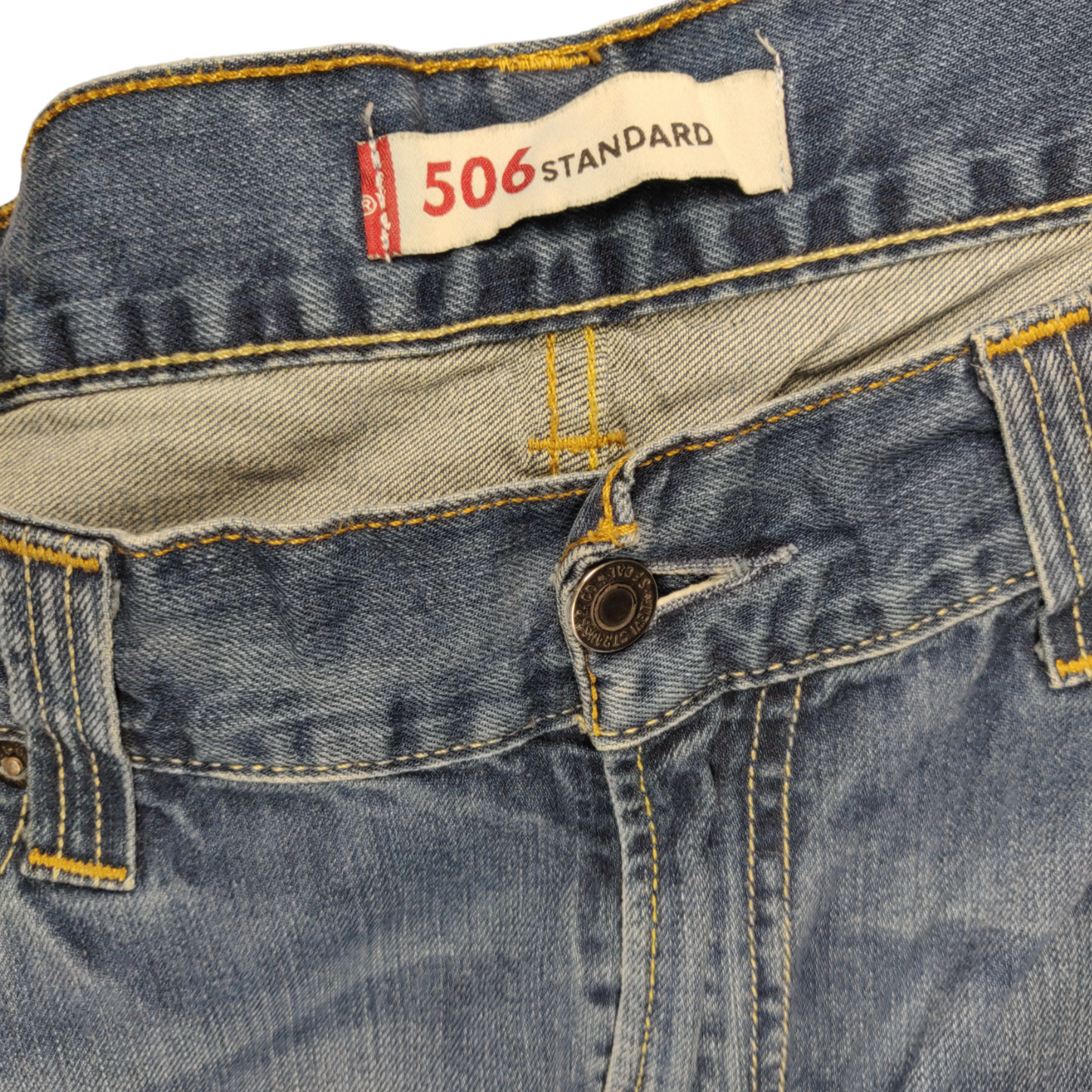 Levi's 506 Blue Standard Fit Straight Leg Zip Fly Jeans Men Size W36/L30