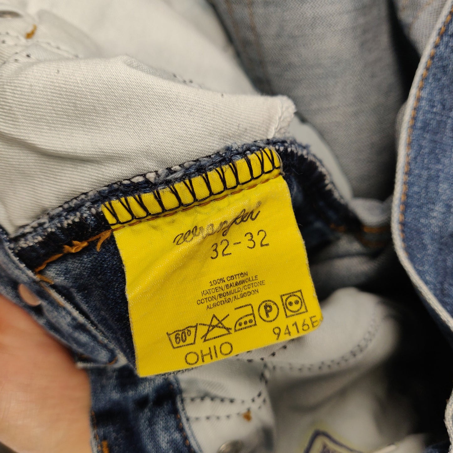 Wrangler OHIO Vintage Blue Stonewash Straight Fit Jeans Men Size W32/L32