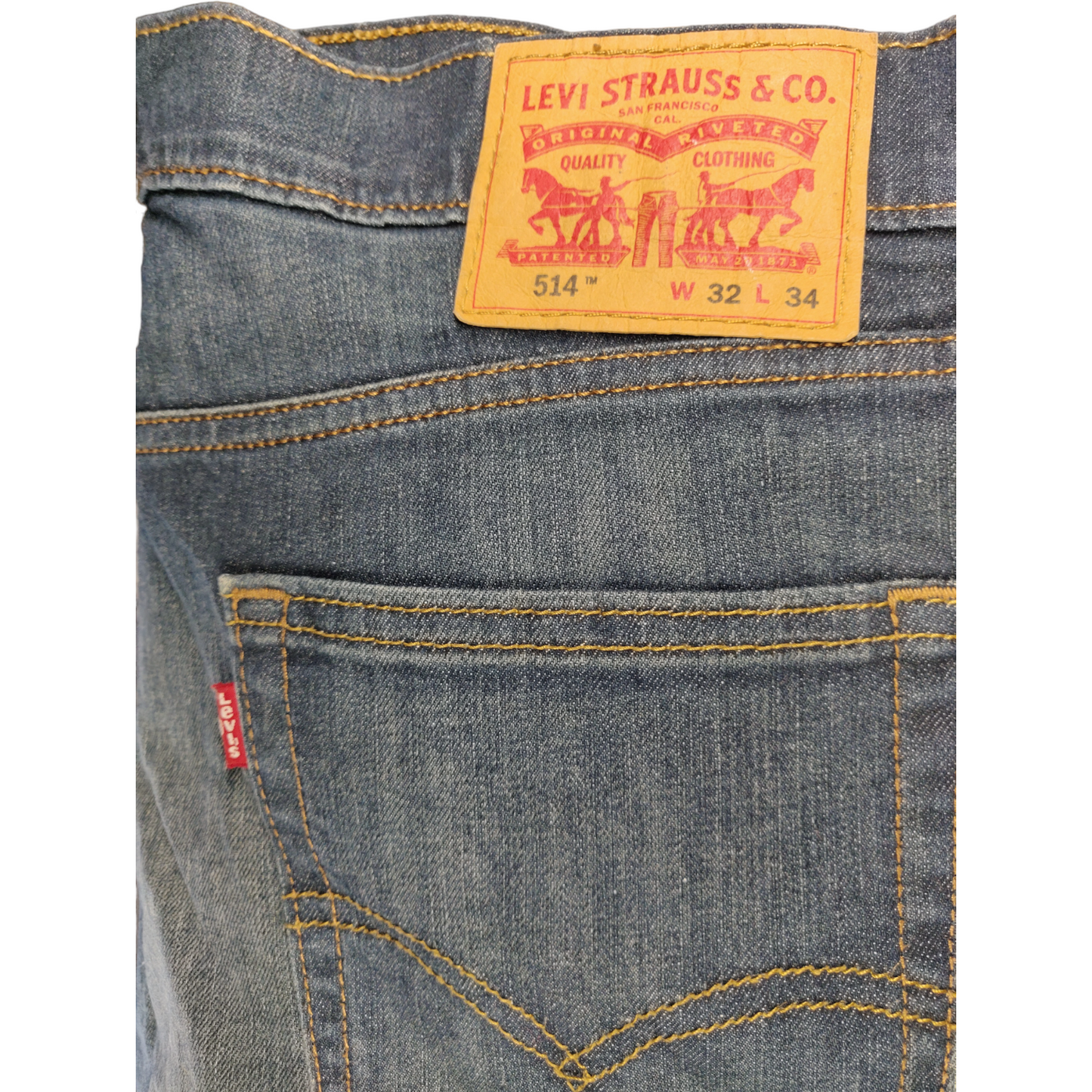 Levi's 514 Blue Slim Straight Jeans Men Size W32/L34