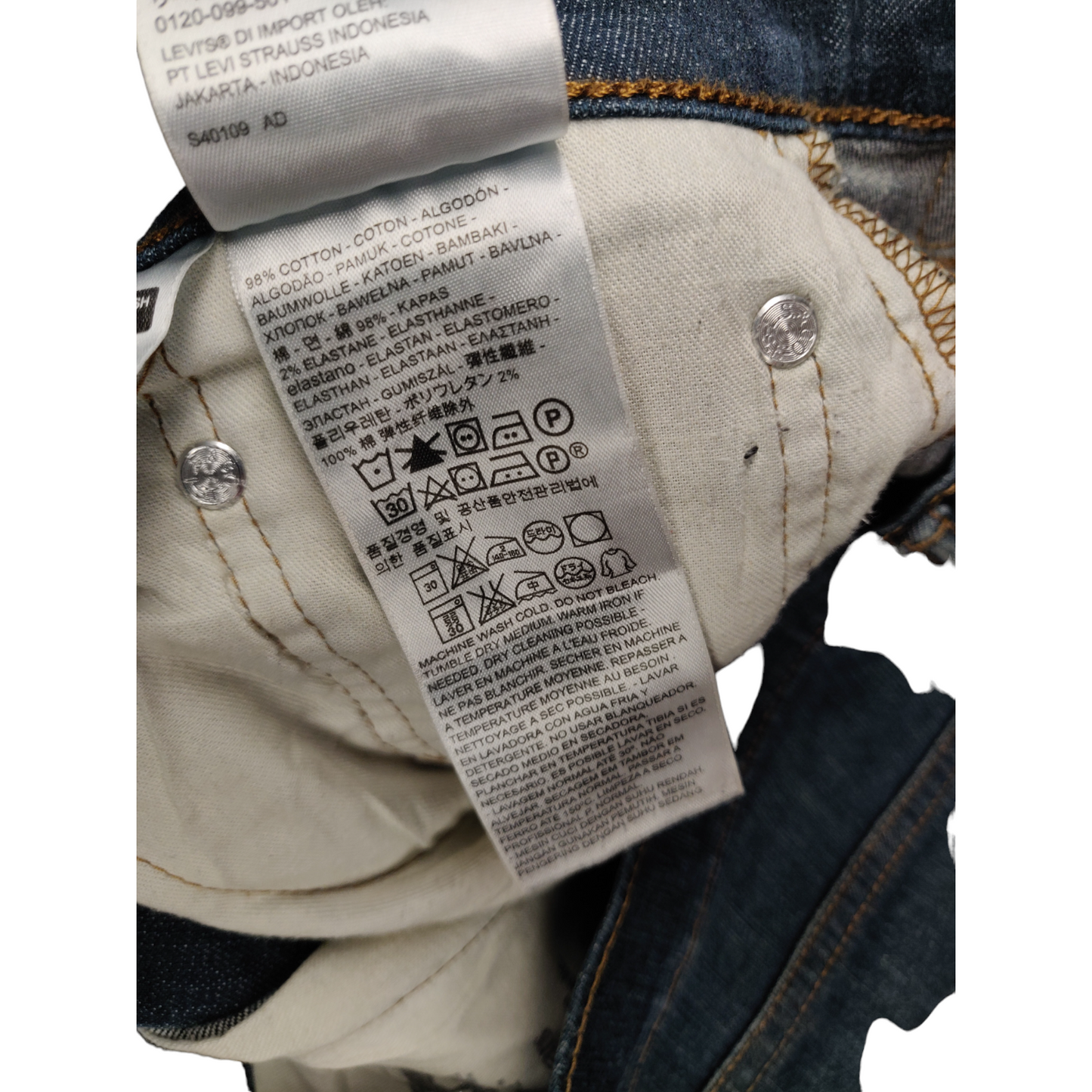 Levi's 514 Blue Slim Straight Jeans Men Size W32/L34