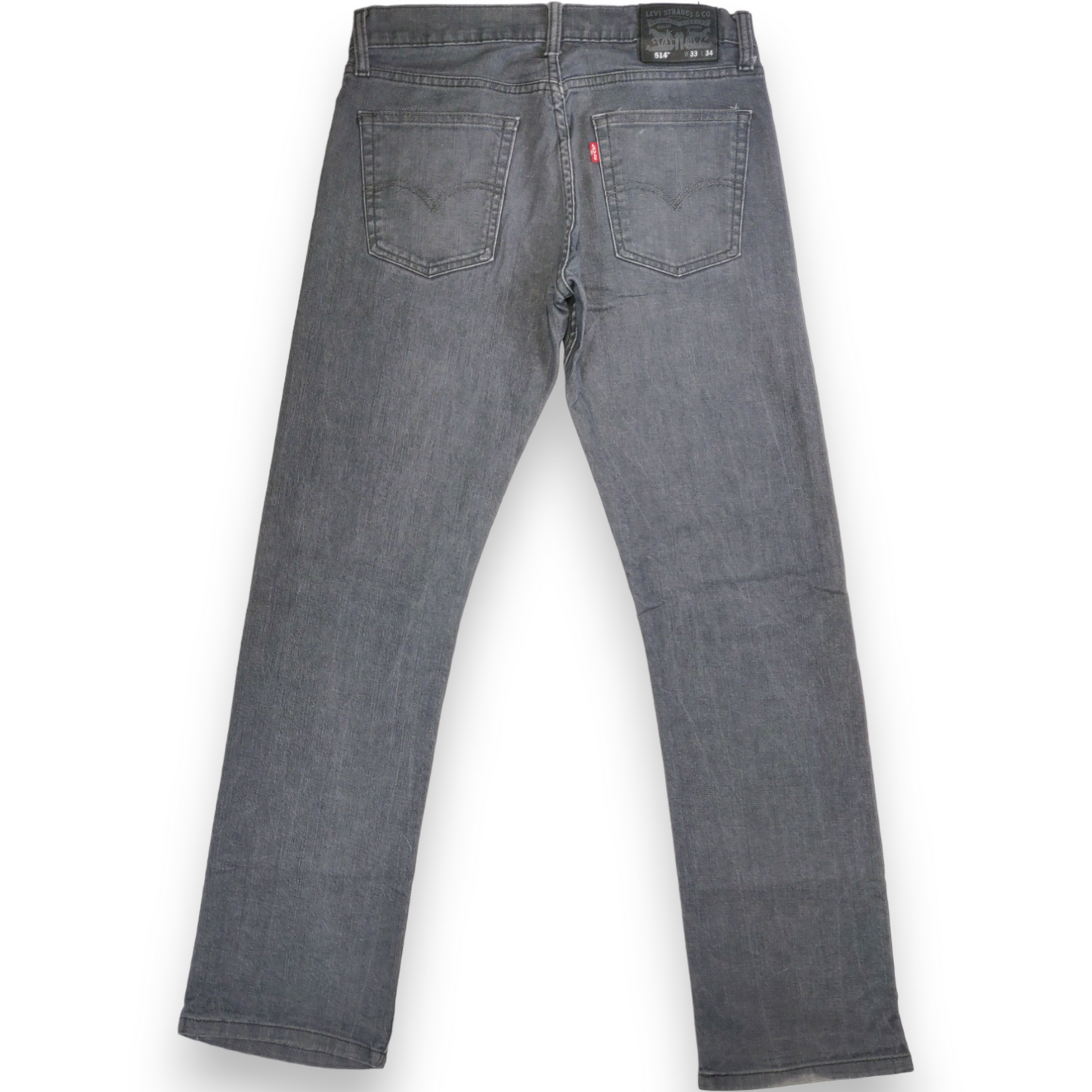 Levi's 514 Grey / Charcoal Black Slim Straight Jeans Men Size W33/W34