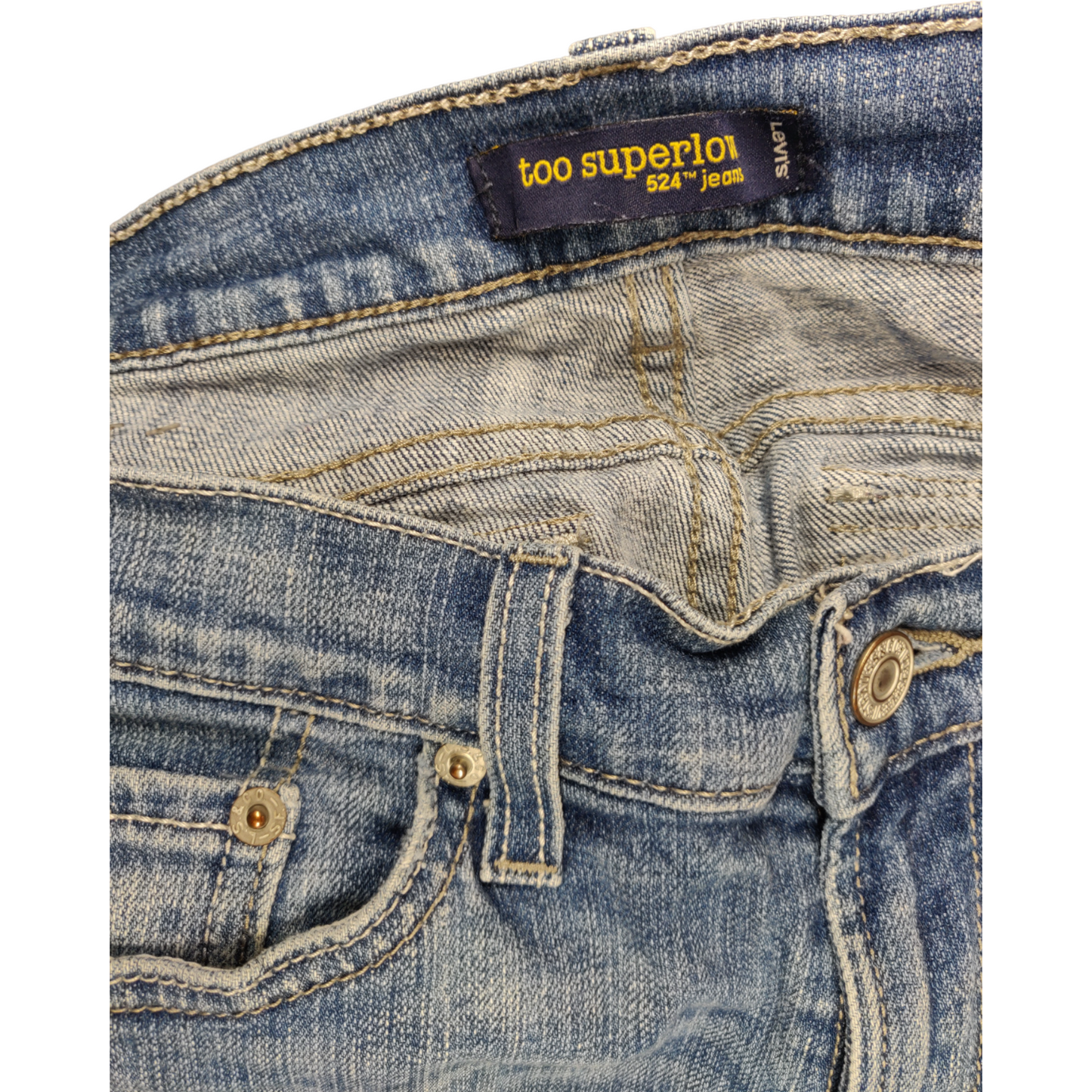 Levi's 524 Vintage USA Blue Too Superlow Low Rise Bootcut Jeans Women Size W30/L32