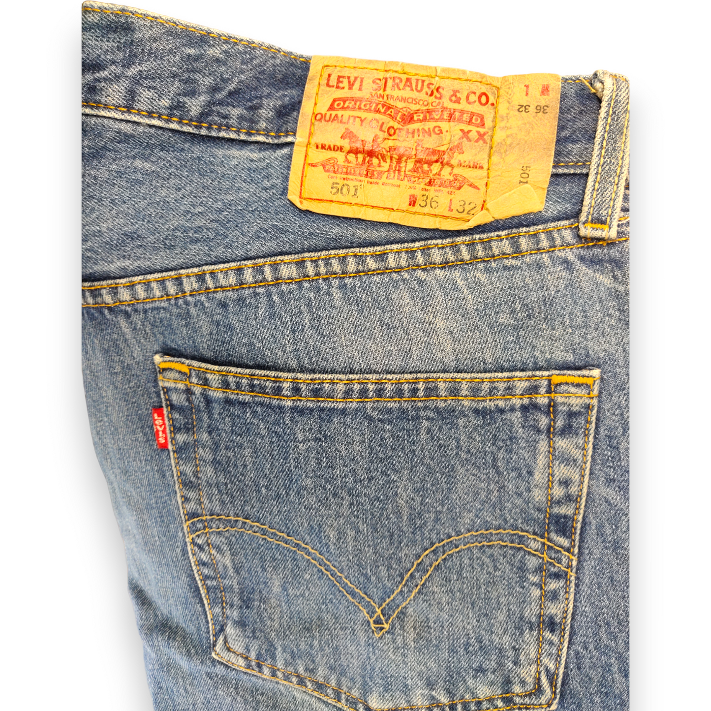 Levi's 501 Vintage USA Blue Straight Button Fly Jeans Men Size W36/L32