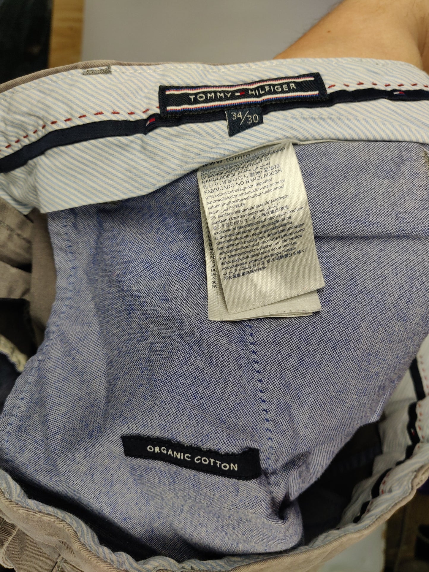 Tommy Hilfiger Grey Organic Cotton Chino Trousers Men Size W34/L30